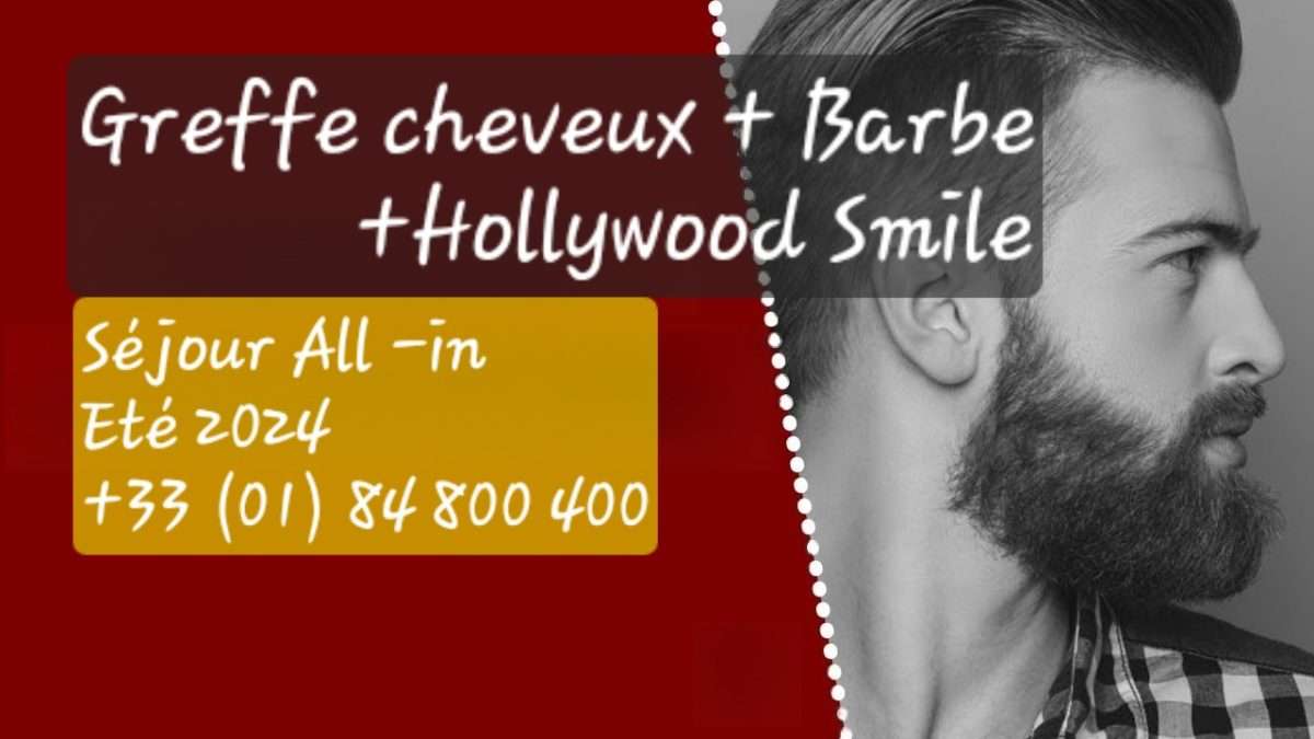 greffe cheveux barbe hollywood smile